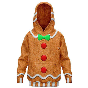 Navidad Christmas Sudadera Gingerbread Cosplay Sudadera con Capucha para Niños